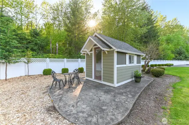 This shed is fully insulated and equipped with power, ensuring year-round functionality. Plus, all outbuildings on the property are supplied with electricity for added convenience.