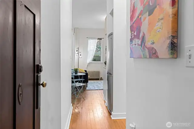 Entry to the unit.  Note the tall ceilings