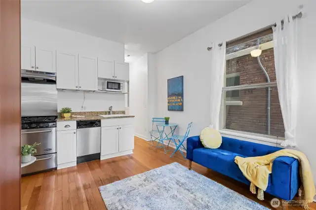 kitchen space with space for a small table