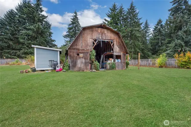 Barn can be repaired and used for storage or extra space! Needs new roof and some repair.
