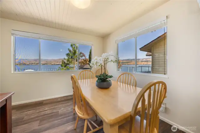Ample Dining with lake Views