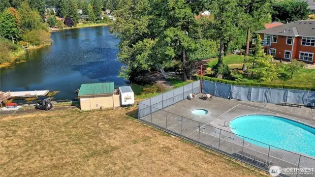 Pool next to lake