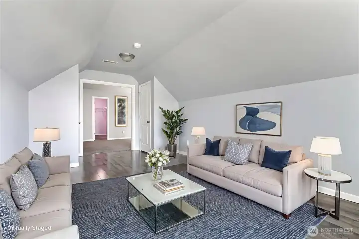 Private living/office space off master bedroom