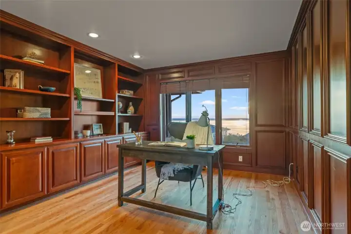 Den with custom built-ins.