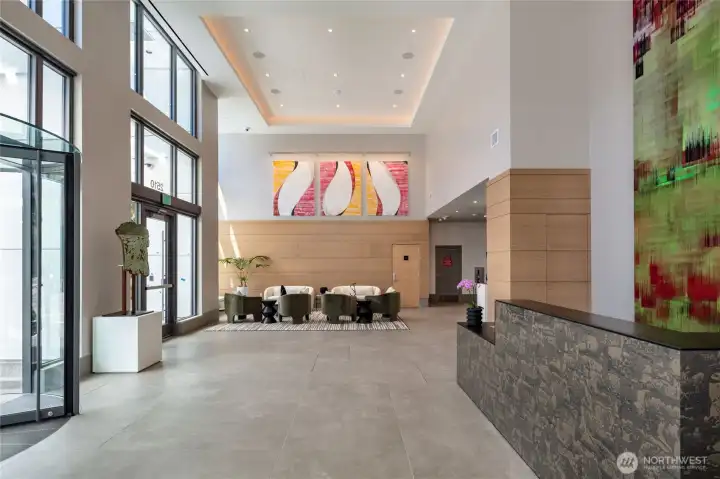Spire's impressive lobby.