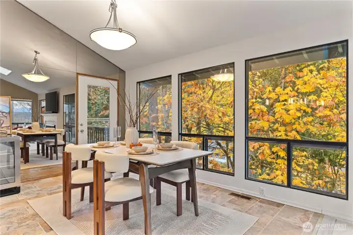 Mirror wall brings in the view