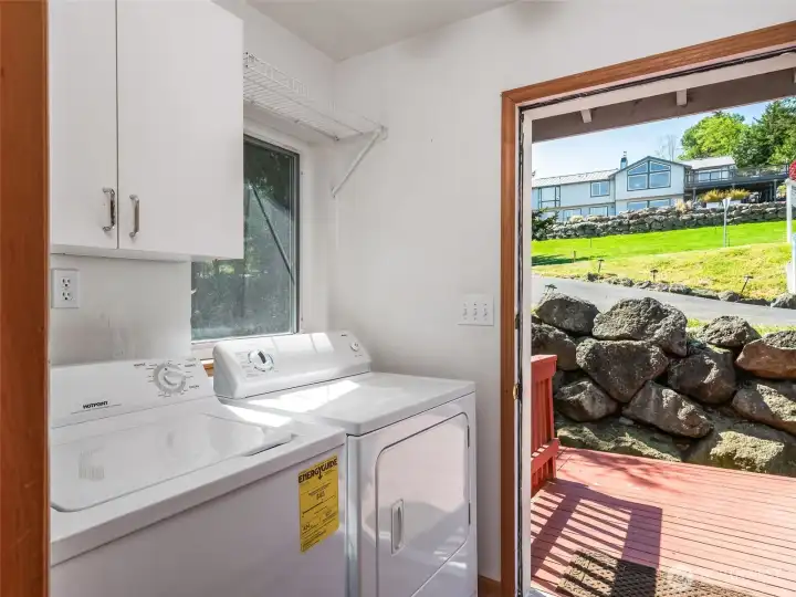 Laundry to back deck.
