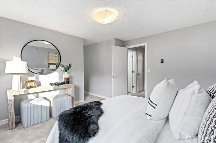 Another view of Bedroom #1 showing the extended closet right around the corner.