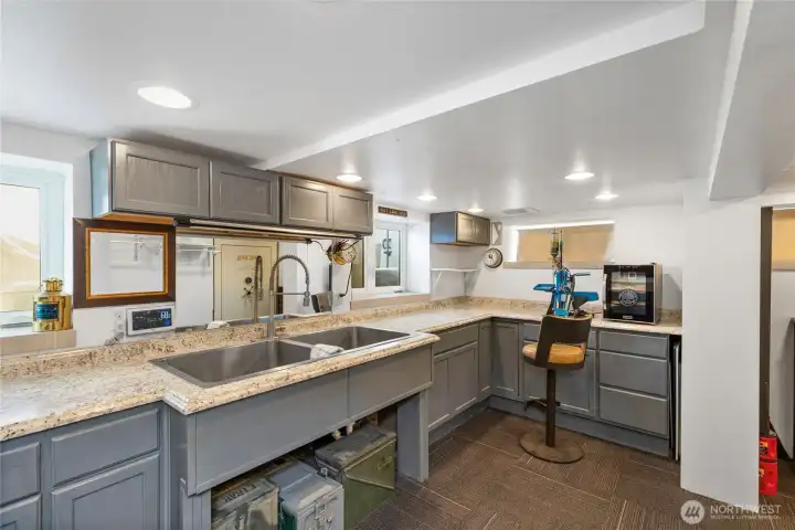 Main workshop area with view of the water