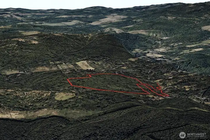 Overhead view with approximate boundaries in red.