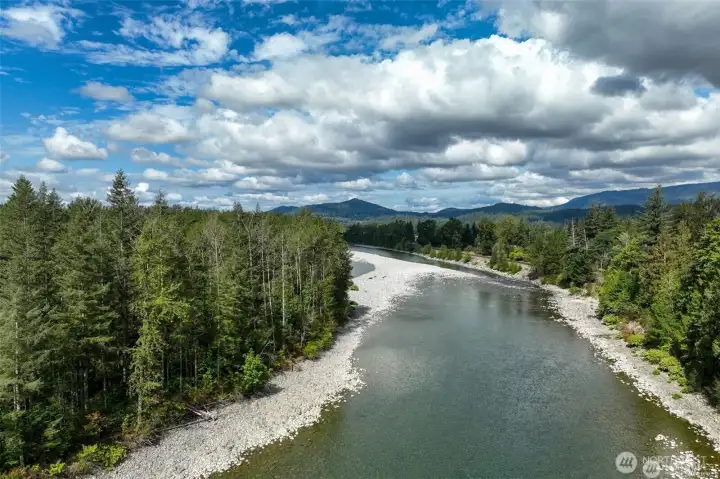 Situated along the pristine banks of the Skykomish river with easy access to launch a kayak and fish.