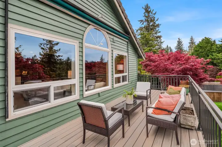 South-facing deck off the main living area.