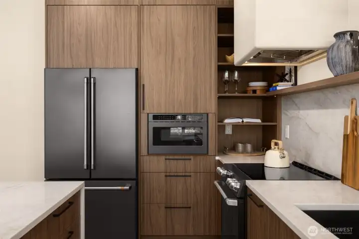 Matte black stainless appliances