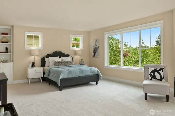 Spacious primary bedroom