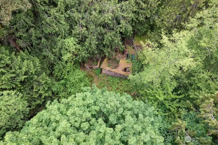 Aerial view of existing mobile home