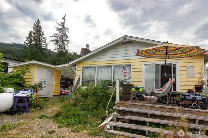 Large deck off the patio doors. Large deck off the patio doors.