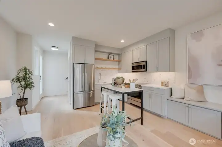 Living Room towards the Kitchen (pics of model just sold)