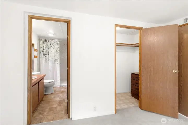 Primary bath and closet.