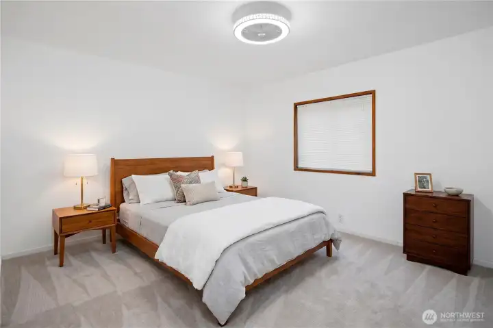 Virtually staged 2nd bedroom.