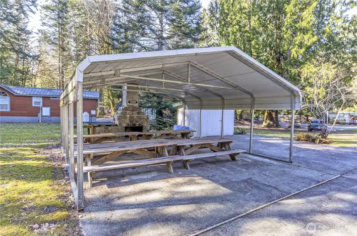 Covered picnic area.