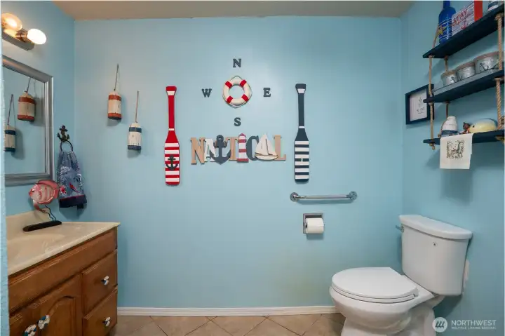 The lower level bathroom.