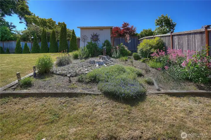 Garden beds and a shed.  Lovely.
