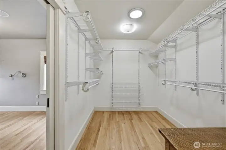 Walk in closet for the primary bedroom.  Solar tube for light all day.
