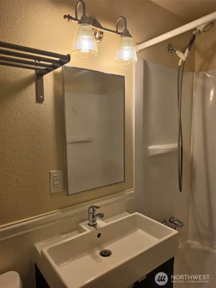 Bathroom vanity and mirror