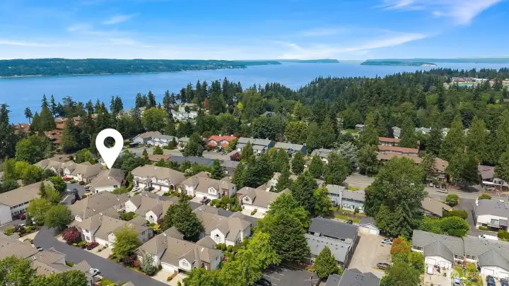Aerial view facing Northwest.