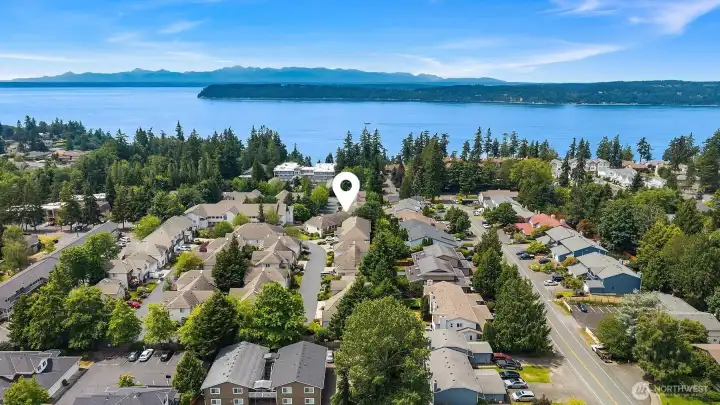 Aerial view facing West.