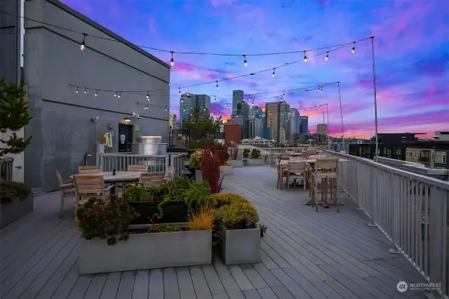 Plenty of dining spaces on the rooftop deck and access to two BBQs.