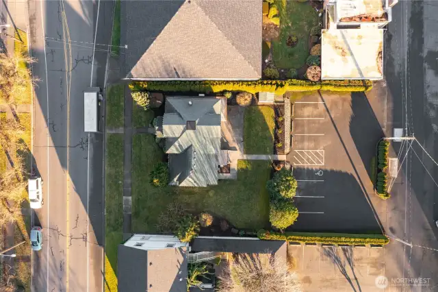 Large lot provides option to develop