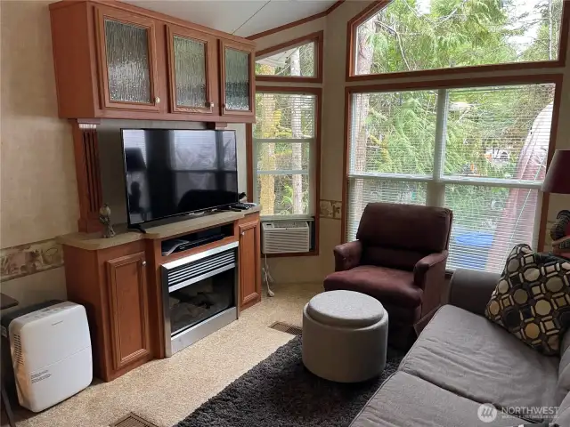 Plenty of seating. Hide-a-bed sofa.