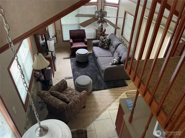 Looking at living area from loft.