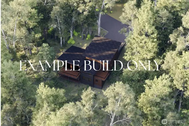 EXAMPLE ONLY - Rendering of home built at this lot with driveway expanded! Not accurate photo of land in relationship to the illustrated home. Based on the plans uploaded in docs.