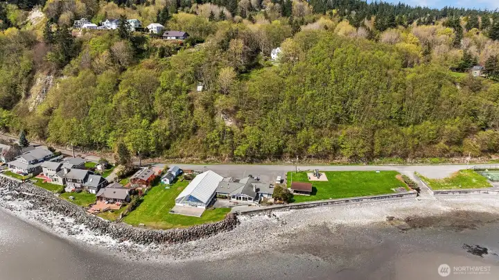 The large white top covers the seasonal heated pool.