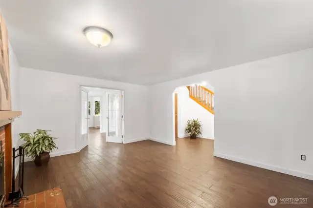 French doors lead into the formal dining area that could also be utilized as one amazing office!