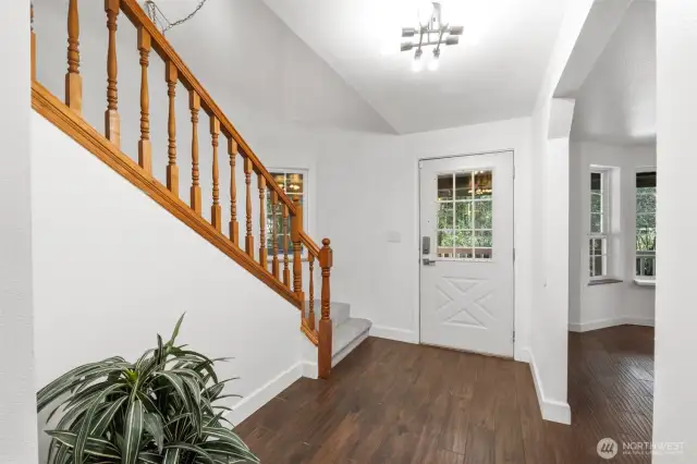 As you enter the home you are greeted by beautiful tile floors that look like wood. Durable and easy to care for. .Fresh interior paint throughout the home