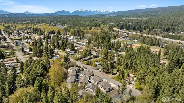 Aerial view of the surrounding areas of beautiful Cle Elum.