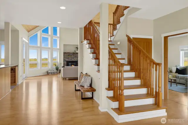 Note the hardwood floors and bright, open floor plan