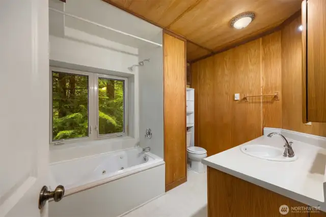 Full bath on the main level.