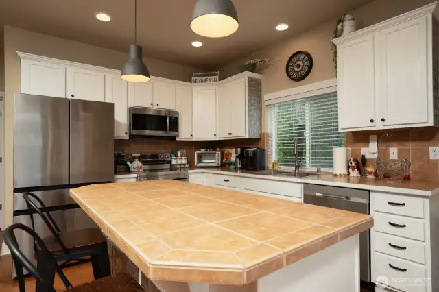 Kitchen island big enough for all your baking and cooking.