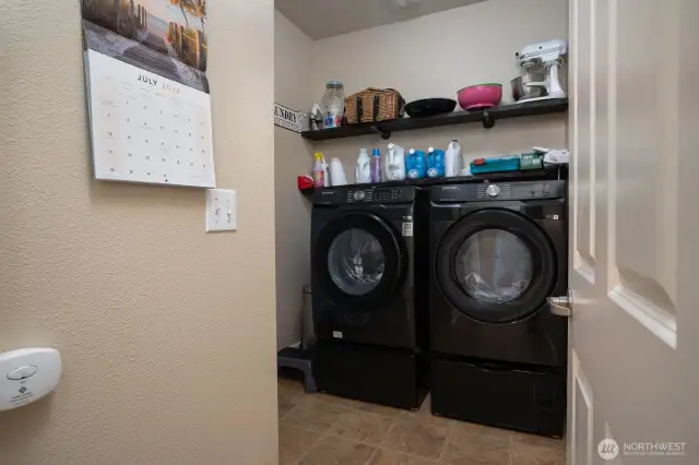 Downstairs washer and dryer.