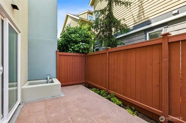 Private and protected, this is the patio off kitchen/dining area...