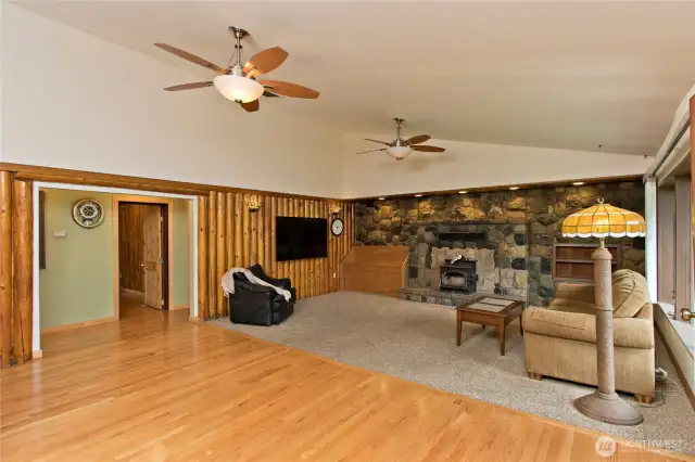 Entering the house, living room to the right