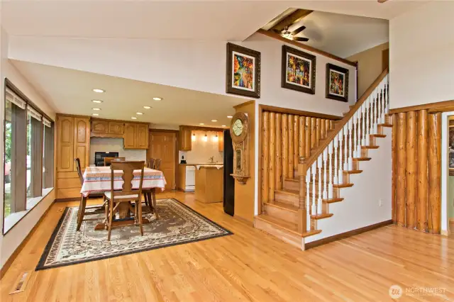 Dining Room and stairs to upstairs bedroom.