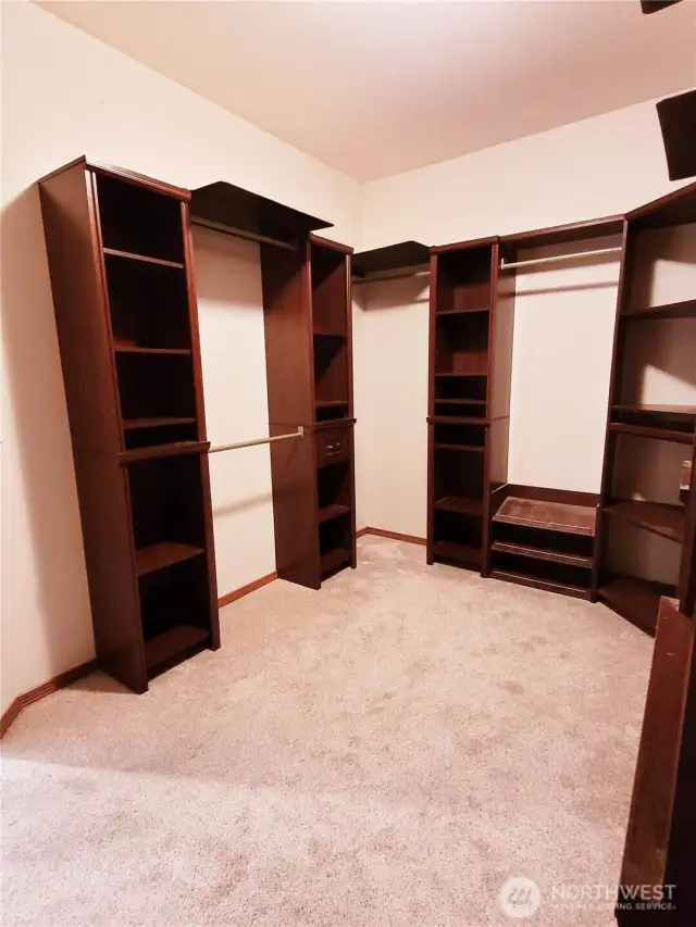Custom walk in closet with organizer