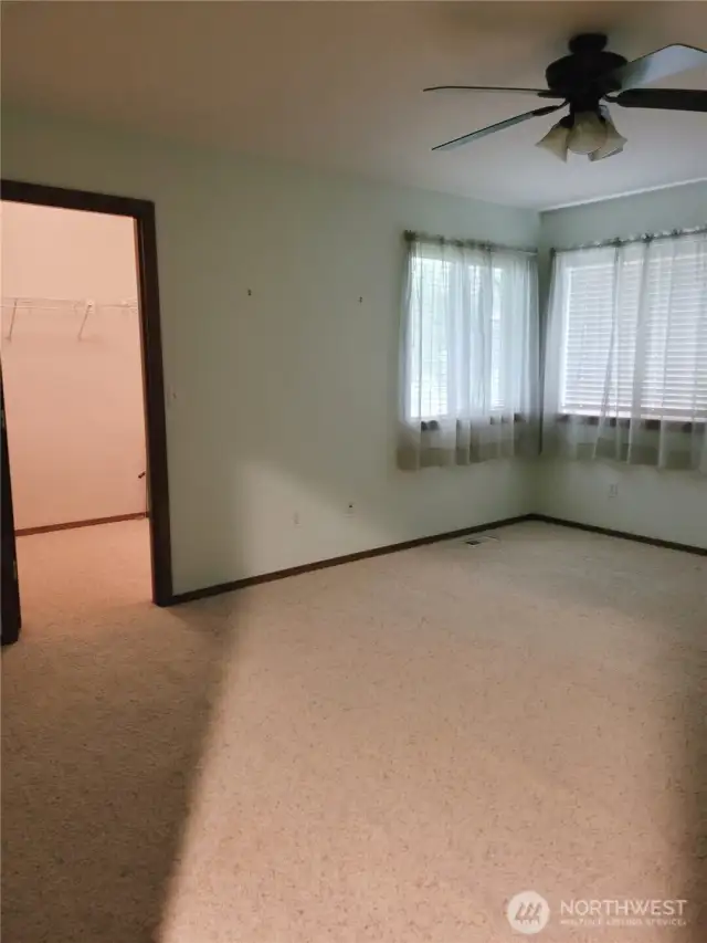 Upstairs bedroom with walk in closet large enough for a second master bedroom
