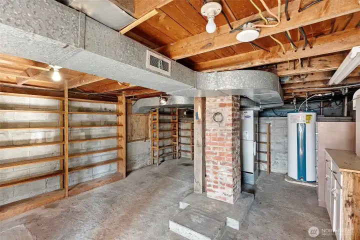 basement with large storage / shop