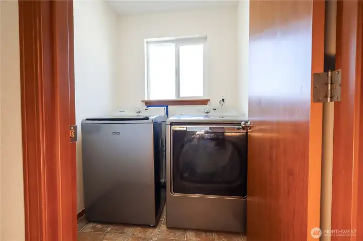 Laundry room with newer units